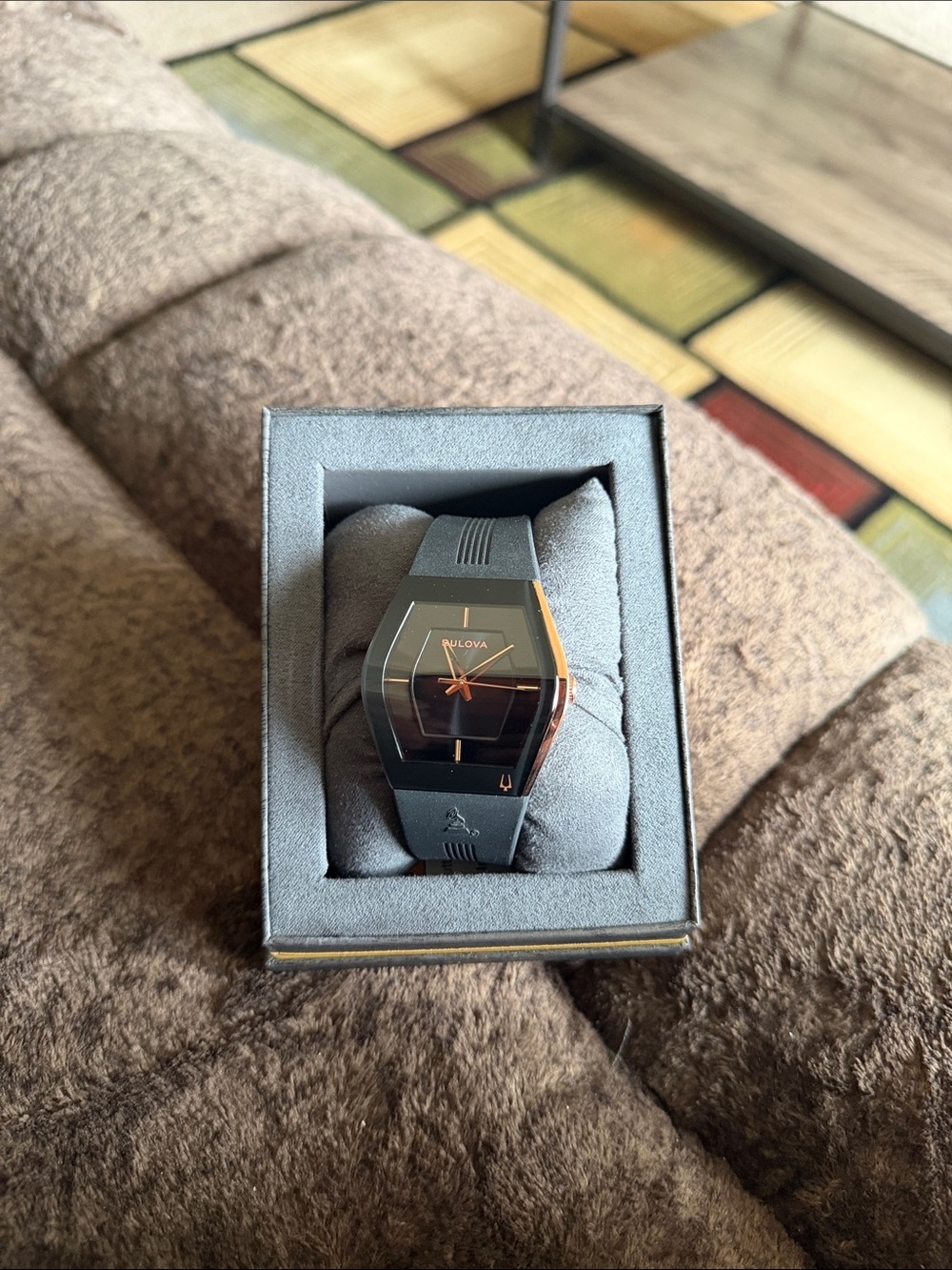 Bulova Black and Rose Gold-Tone Sport Watch